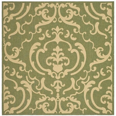 Safavieh 6 Ft. - 7 In. X 6 Ft. - 7 In. Square- Indoor - Outdoor Courtyard Olive Natural Machine Made Rug CY2663-1E06-7SQ